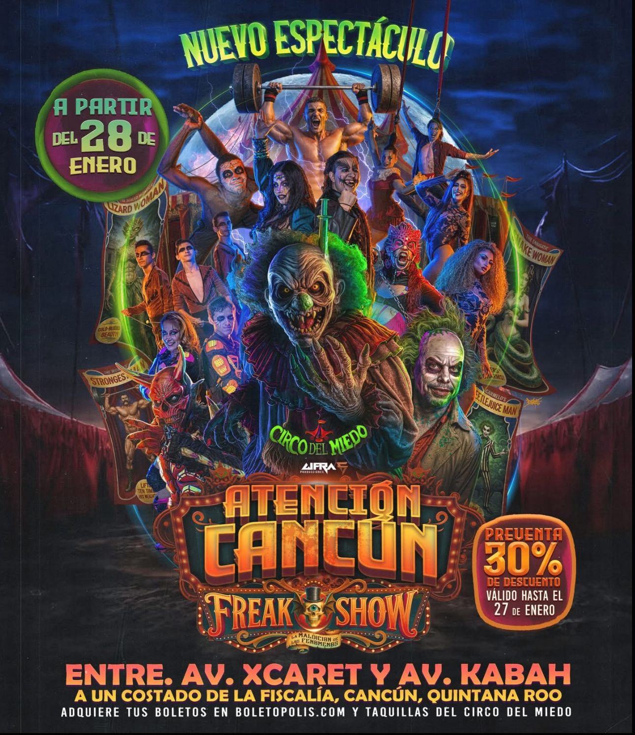 Circo del Miedo Cancún 2026